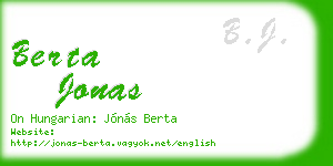 berta jonas business card
