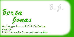 berta jonas business card